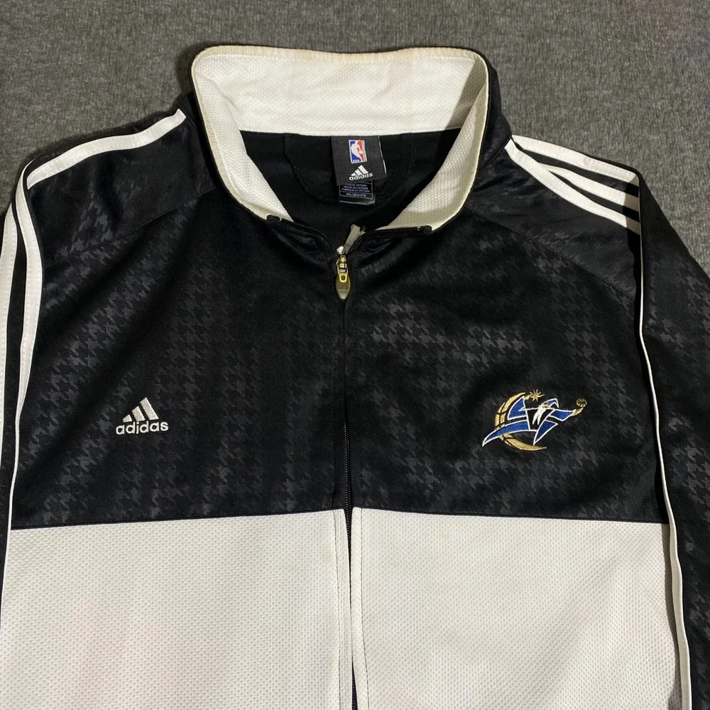 Adidas NBA Washington Wizards Track Jacket Mens 3XL Vintage Black Blue Full Zip